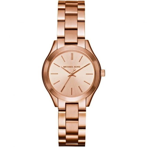 Michael Kors Ladies Slim Runway Rose-Gold Watch - MK3513